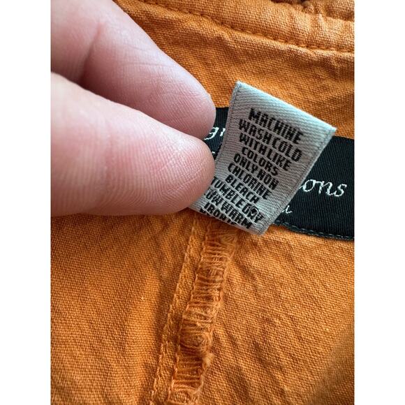 G Designs Natural Fashions Womens Boho Studded Jacket Size 1X Ruffle Orange Fall - Picture 9 of 14